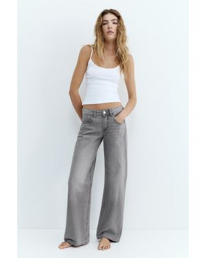 Pull&Bear Low-Rise Straight-Leg Jeans - White