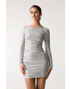 Pull&Bear Short Sequinned Dress - Grey