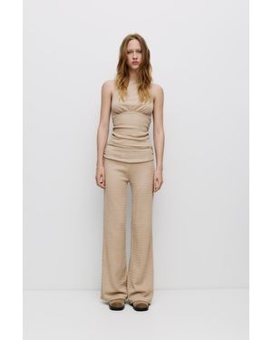 Pull&Bear Schlaghose Aus Baumwollstoff - Natur