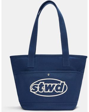 Pull&Bear Stwd Canvas Shopper Bag - Blue