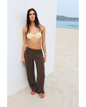 Pull&Bear Flache Sandalen - Grau