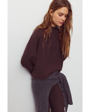 Pull&Bear Soft Knit T-Shirt - Purple