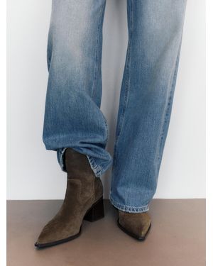 Pull&Bear Lederstiefeletten Mit Absatz - Braun