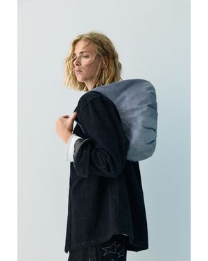 Pull&Bear Mock Croc Shoulder Bag - Blue