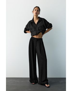 Pull&Bear Darted Smart Trousers - Black