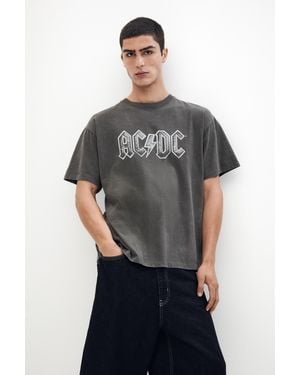 Pull&Bear Ac/Dc T-Shirt - Grey