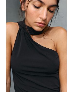 Pull&Bear Neckholder-Top Mit Tuch-Detail - Schwarz