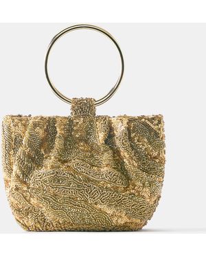 Pull&Bear Handtasche Mit Perlenbesatz - Mettallic