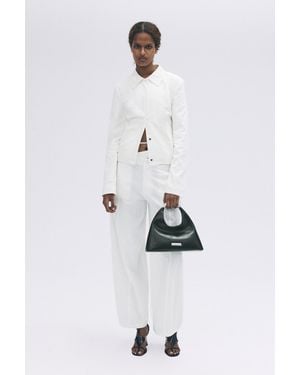 Pull&Bear Karoline Vitto Tie-Detail Fitted Jacket - White