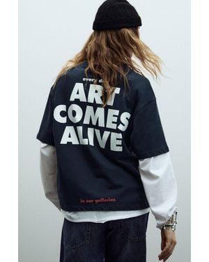 Pull&Bear The Met T-Shirt - Blue