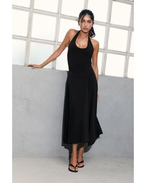 Pull&Bear Halter Midi Dress - Black