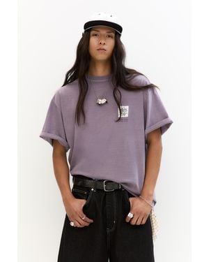 Pull&Bear Rogue Tribe Graphic T-Shirt - Purple