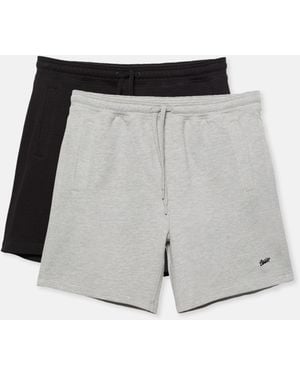Pull&Bear 2-Pack Of Stwd Bermuda Short Joggers - Black
