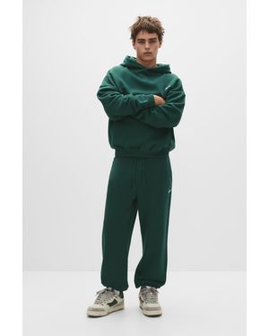 Pull&Bear Stwd Tracksuit Bottoms - Green