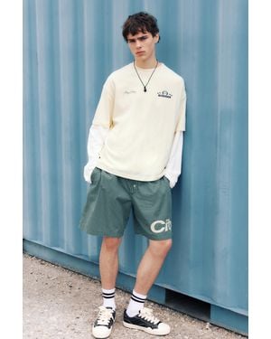 Pull&Bear Stwd Boxy Graphic T-Shirt - Blue
