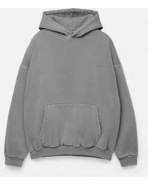 Pull&Bear Stwd Faded Hoodie - Grey