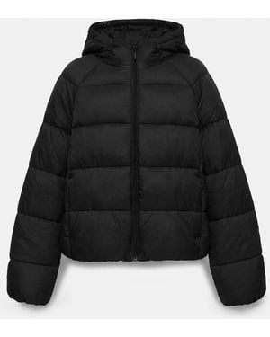 Pull&Bear Hooded Puffer Jacket - Grey