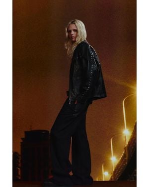 Pull&Bear Main Fabric Leather Jacket - Brown