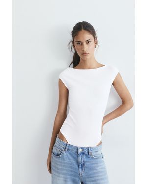 Pull&Bear Short Sleeve Bodysuit - Black
