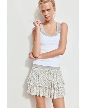 Pull&Bear Skort With Ruffles - White