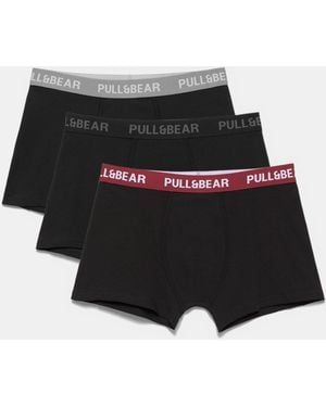Pull&Bear Pack Of 3 Boxers - Black