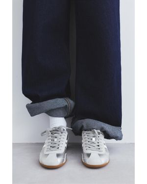 Pull&Bear Metallic Retro Trainers - White