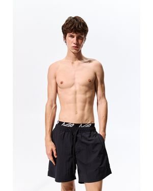 Pull&Bear Swimming Trunks With Boxer Waistband - Blue