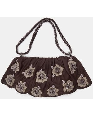 Pull&Bear Blumen-Schultertasche - Braun