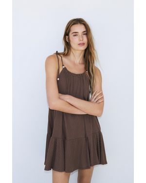 Pull&Bear Panelled Strappy Dress - Grey