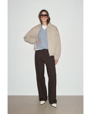 Pull&Bear Suede Smart Trousers With Darts - Blue
