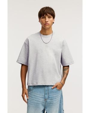 Pull&Bear Cropped T-Shirt - Grey