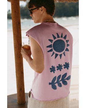Pull&Bear Ibiza Boxy Sleeveless T-Shirt - Pink