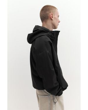 Pull&Bear Lightweight Hooded Raincoat - Black