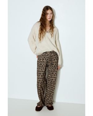 Pull&Bear Print Jeans With Drawstring - Multicolour