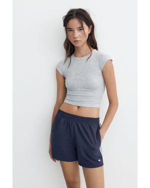 Pull&Bear Sports Shorts With Side Stripes - Blue