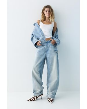 Pull&Bear Cowhide Fur High-Heel Ankle Boots - White