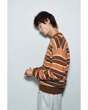 Pull&Bear Gestreifter Pullover - Weiß
