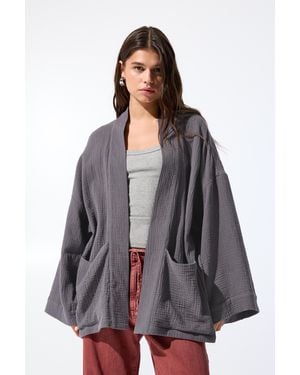 Pull&Bear Flowing Kimono Jacket - Purple