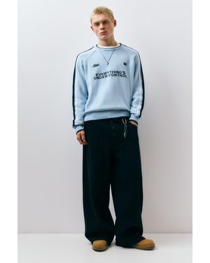 Pull&Bear Stwd Embroidered Striped Jumper - Grey