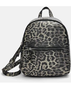 Pull&Bear Mini Print Backpack - Black