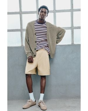 Pull&Bear Darted Bermuda Shorts - Grey