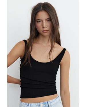 Pull&Bear Modal Tank Top - Black