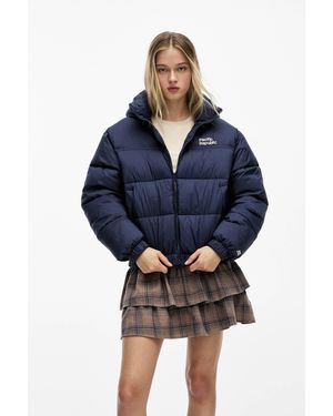 Pull&Bear Pacific Republic Puffer Jacket - Blue