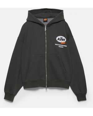 Pull&Bear Ktm X Stwd Zip-Up Hoodie - Black