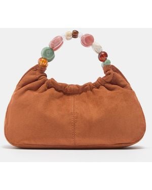 Pull&Bear Beaded Handbag - Brown