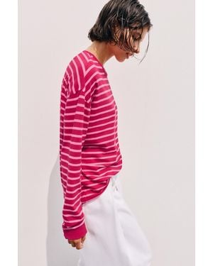 Pull&Bear Oversize-T-Shirt Mit Und Langen Ärmeln - Pink