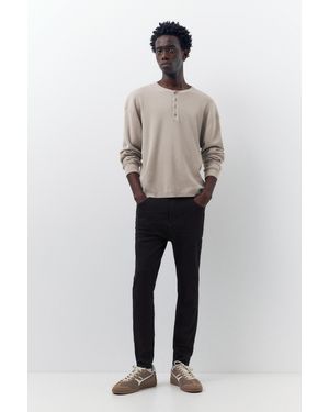 Pull&Bear Washed Carrot-Fit Jeans - Black