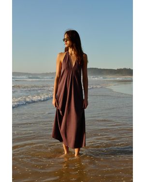 Pull&Bear Halter Midi Dress - Grey