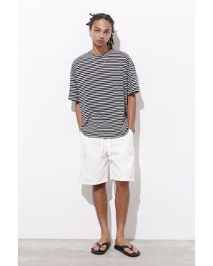 Pull&Bear Ripstop Cargo Bermuda Shorts - Green