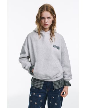 Pull&Bear Good Stories Hoodie - Grey